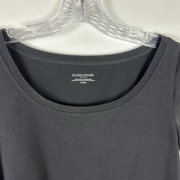 Eileen Fisher A-Line Jersey Knit Dress Women's Petite MP Heathered Gray Mini - Picture 6 of 10